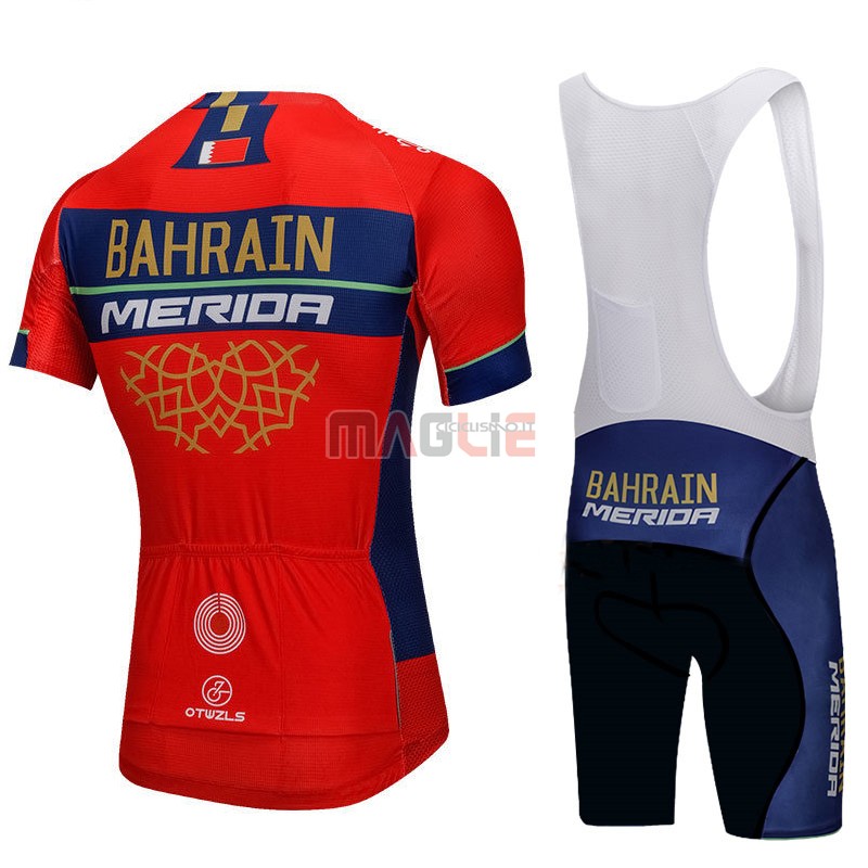 Maglia Bahrain Merida Manica Corta 2018 Rosso