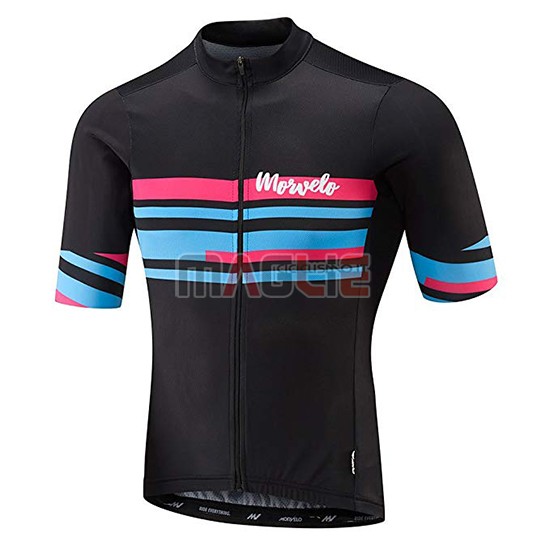 Maglia Morvelo Manica Corta 2018 Nero e Blu - Clicca l'immagine per chiudere