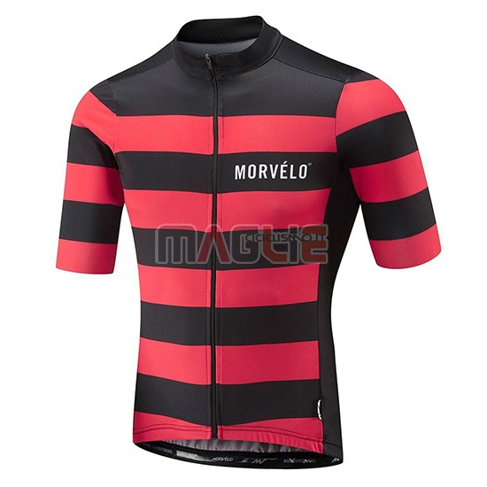 Maglia Morvelo Manica Corta 2018 Nero e Rosso - Clicca l'immagine per chiudere