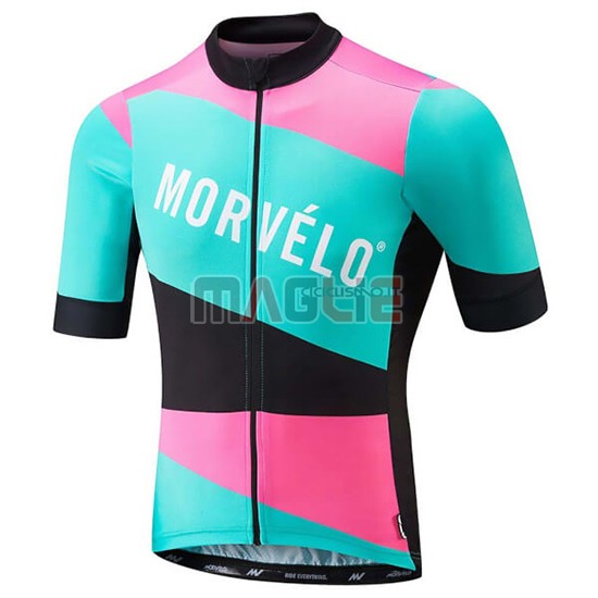 Maglia Morvelo Manica Corta 2018 Verde e Rosa