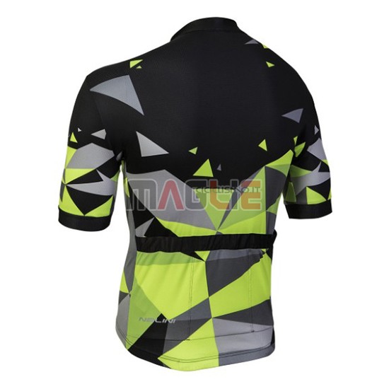 2018 Maglia Nalini Ahs Discesa Manica Corta Nero e Verde