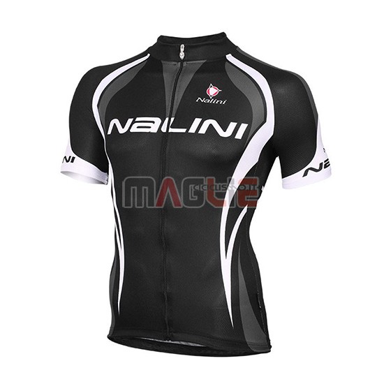 2018 Maglia Nalini Manica Corta Nero e Bianco