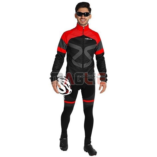 Maglia Nalini Manica Lunga 2019 Nero Rosso