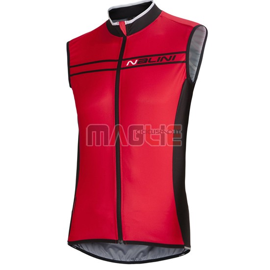 Gilet antivento Nalini 2016 nero e rosso