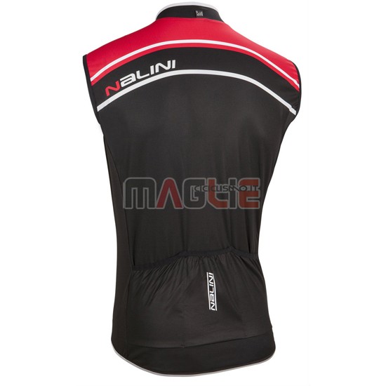 Gilet antivento Nalini 2016 nero e rosso