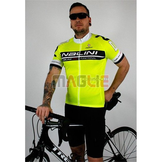 Maglia Nalini Manica Corta 2019 Nero Aceso Verde