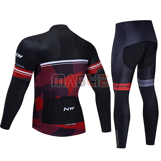 Maglia Northwave Manica Lunga 2019 Nero Rosso Bianco