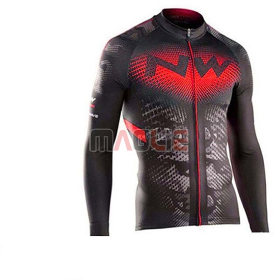 Maglia Northwave Manica Lunga 2019 Nero Rosso