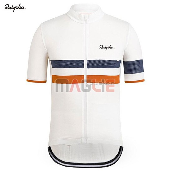 Maglia Rapha Manica Corta 2019 Bianco Arancione