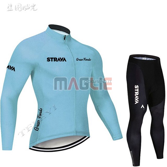 Maglia STRAVA Manica Lunga 2019 Celeste - Clicca l'immagine per chiudere