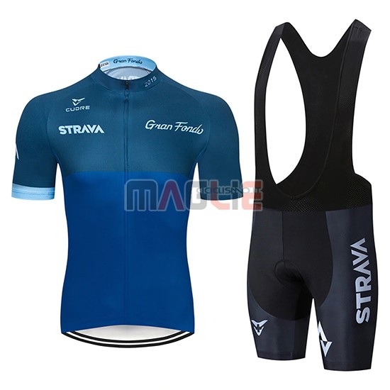 Maglia STRAVA Manica Corta 2019 Spento Blu - Clicca l'immagine per chiudere