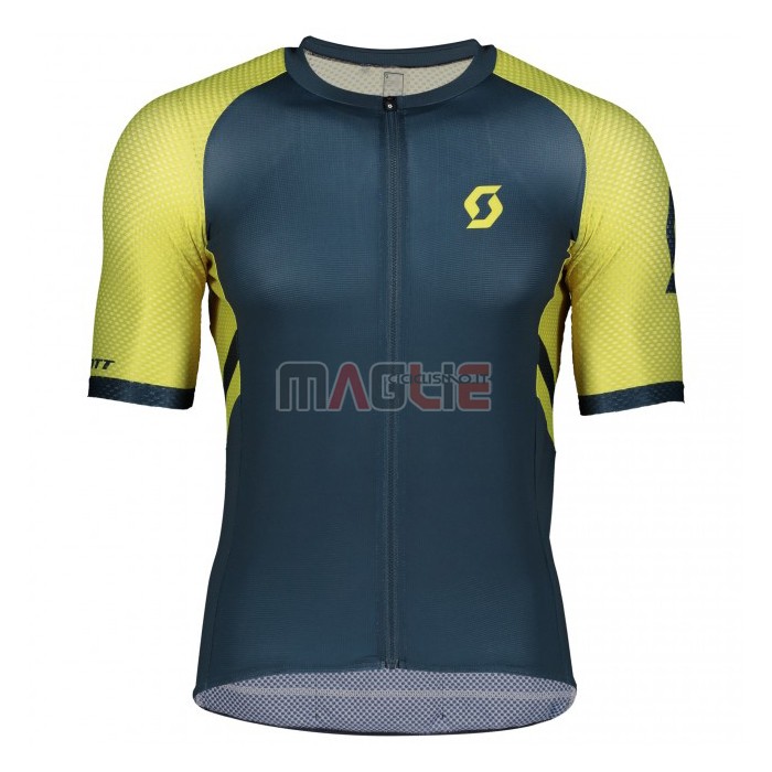 Maglia Scott Manica Corta 2021 Giallo Spento Blu