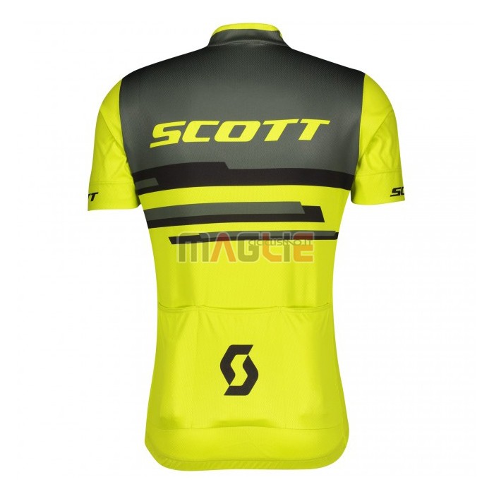 Maglia Scott Manica Corta 2021 Grigio Giallo