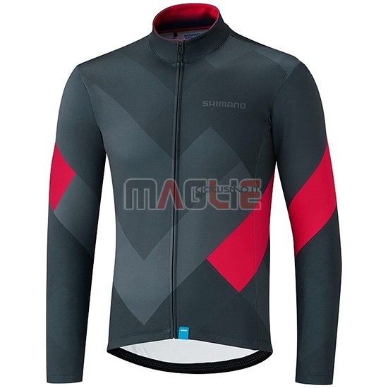 Maglia Shimano Manica Lunga 2019 Grigio Rosso