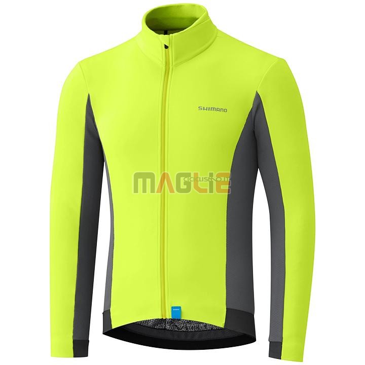 Maglia Shimano Manica Lunga 2020 Giallo Grigio