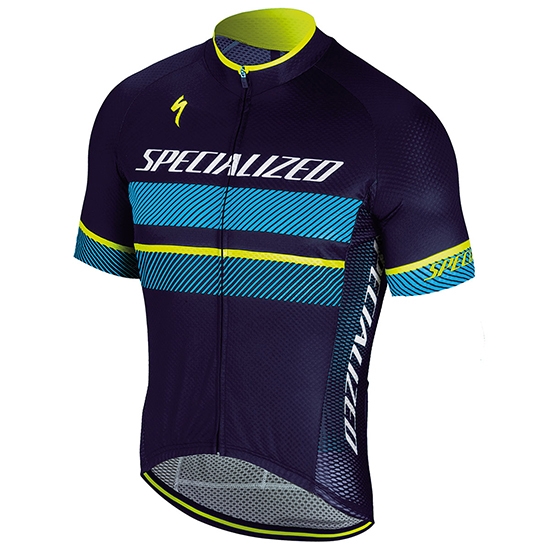 Maglia Specialized Manica Corta 2018 Blu Giallo Bianco