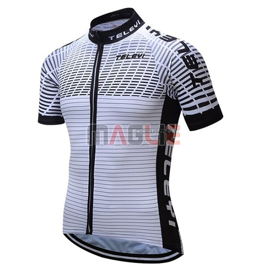 Maglia Teleyi Bike Manica Corta 2019 Bianco Nero