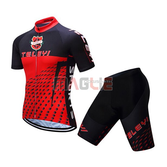 Maglia Teleyi Bike Manica Corta 2019 Rosso Nero