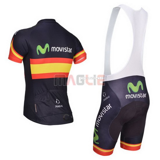 Maglia Movistar manica corta 2014 nero e giallo