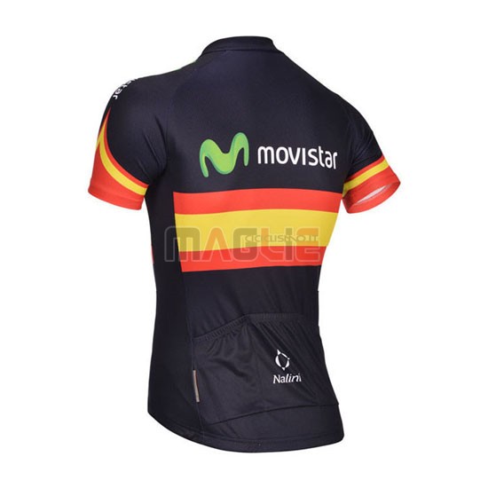 Maglia Movistar manica corta 2014 nero e giallo