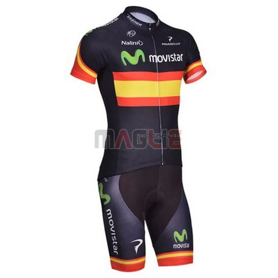 Maglia Movistar manica corta 2014 nero e giallo