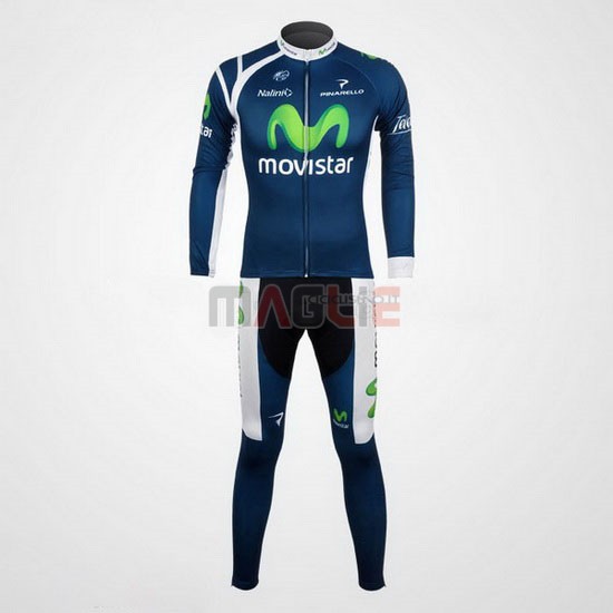 Maglia Movistar manica lunga 2012 blu