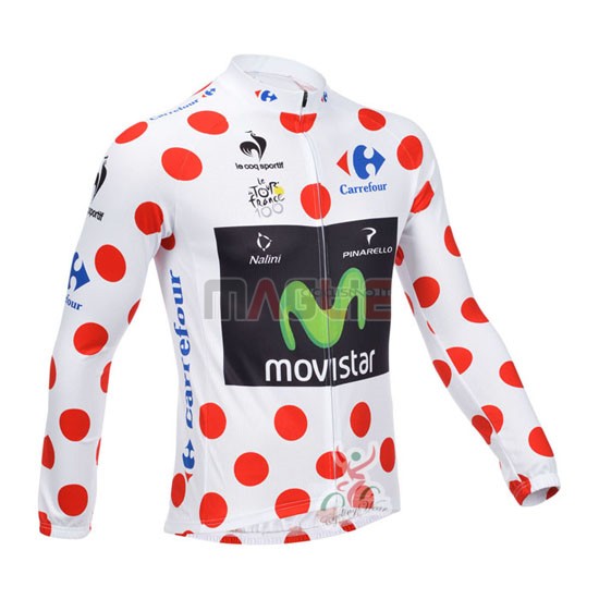 Maglia Movistar manica lunga 2013 bianco e rosso - Clicca l'immagine per chiudere