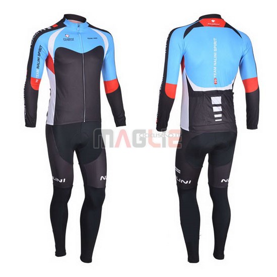 Maglia Nalini manica lunga 2013 nero e celeste