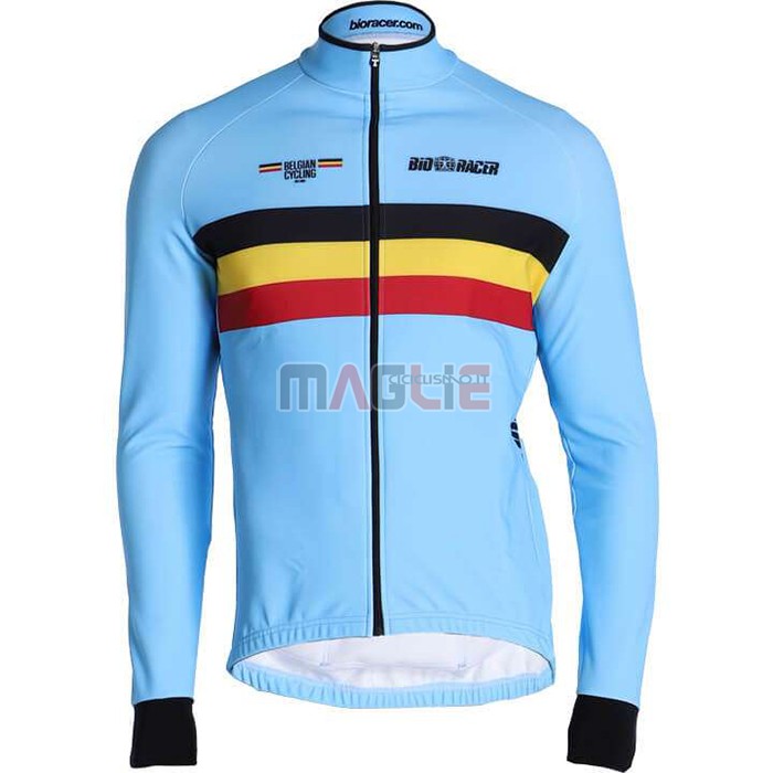 Maglia Belgio Manica Lunga 2020 Azzurro - Clicca l'immagine per chiudere