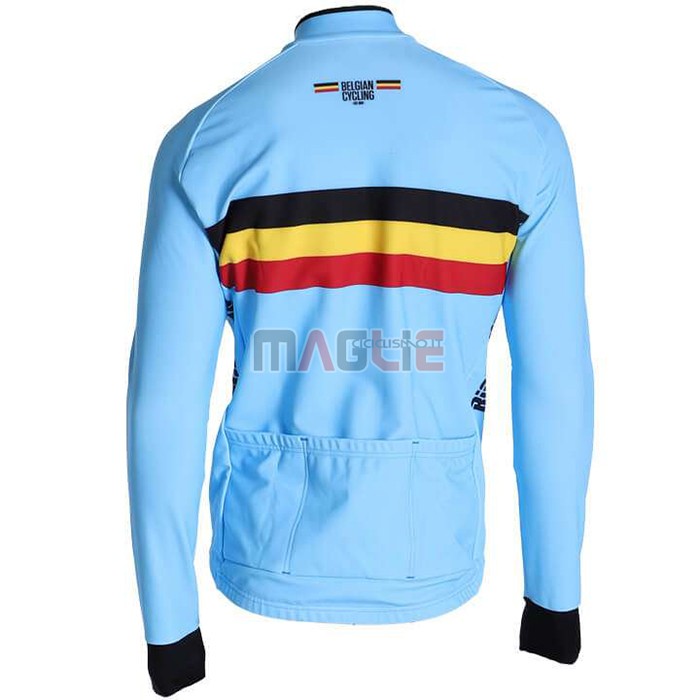 Maglia Belgio Manica Lunga 2020 Azzurro