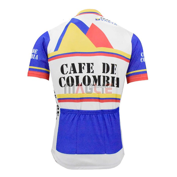 Maglia Colombia Manica Corta 2021 Bianco Blu - Clicca l'immagine per chiudere