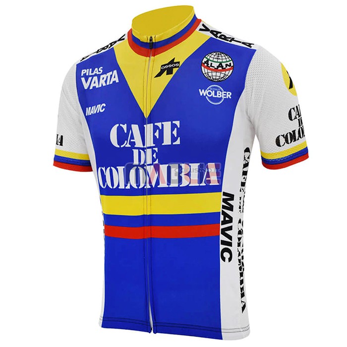 Maglia Colombia Manica Corta 2021 Blu Bianco - Clicca l'immagine per chiudere