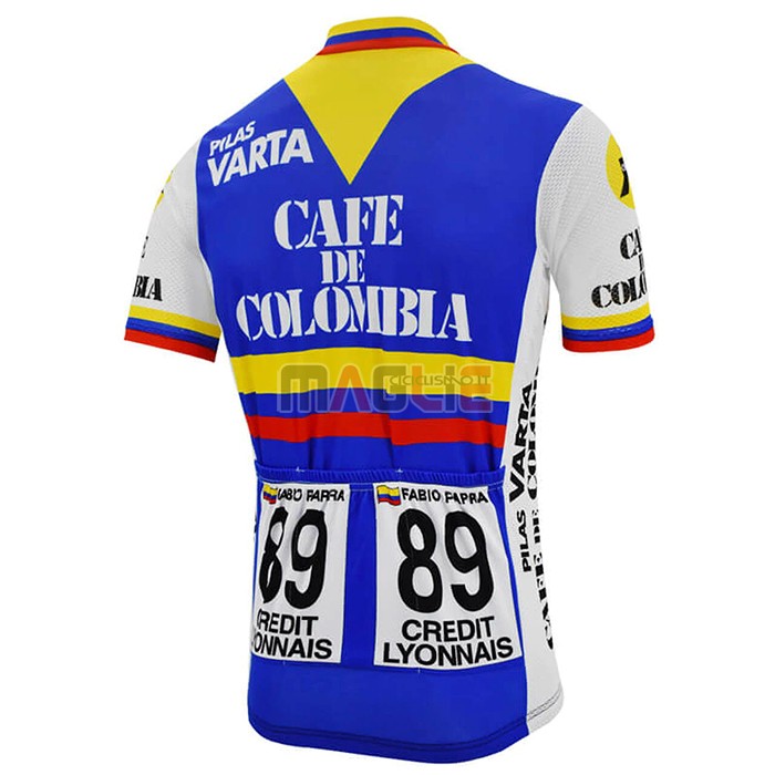 Maglia Colombia Manica Corta 2021 Blu Bianco - Clicca l'immagine per chiudere