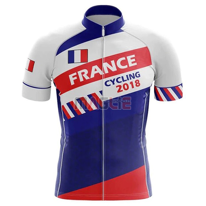 Maglia Campione Francia Manica Corta 2018 Blu Bianco Rosso