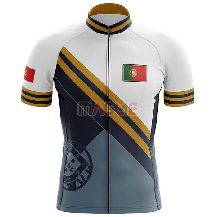 Maglia Campione Portugal Manica Corta 2020 Azzurro Giallo