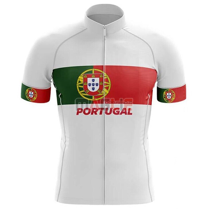 Maglia Campione Portugal Manica Corta 2020 Bianco Verde Rosso