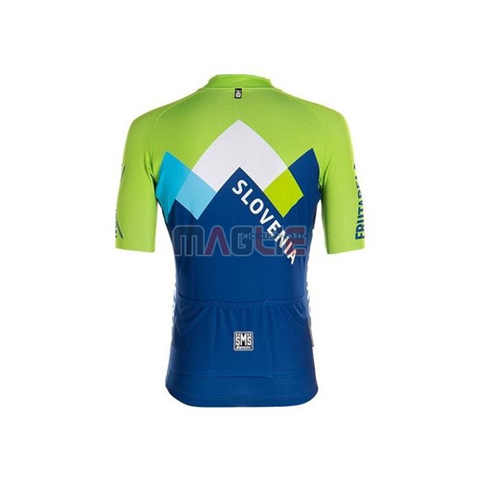 Maglia Slovenia Manica Corta 2020 Verde Blu