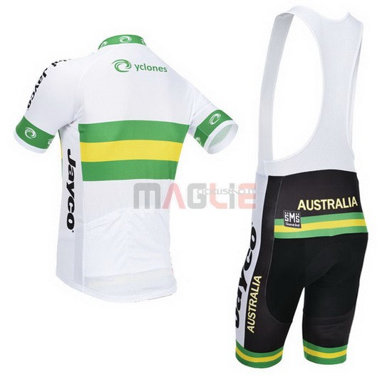 Maglia Jayco Australia manica corta 2013 bianco e verde