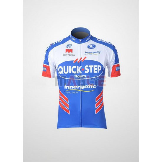 Maglia Quick Step manica corta 2011 bianco e celeste