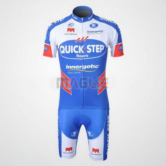 Maglia Quick Step manica corta 2011 bianco e celeste