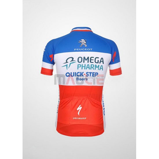 Maglia Quick Step manica corta 2012 blu e bianco