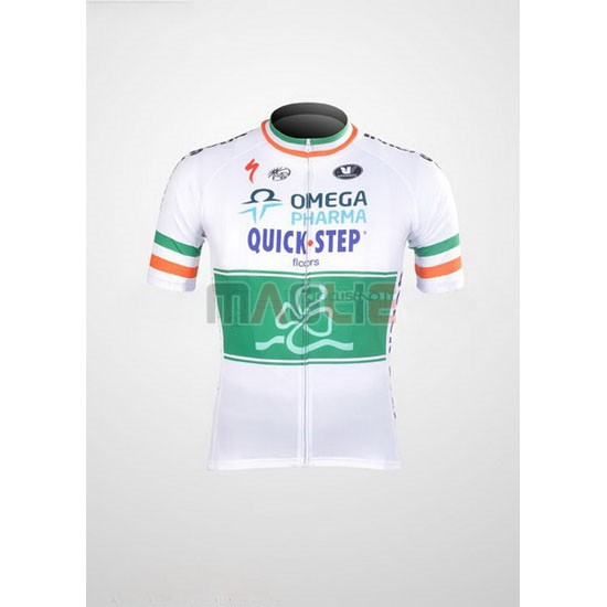 Maglia Quick Step manica corta 2012 verde e bianco