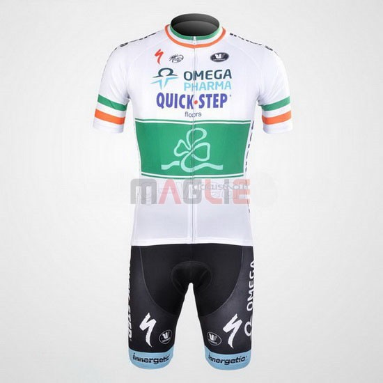 Maglia Quick Step manica corta 2012 verde e bianco