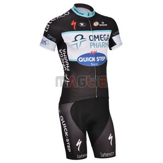 Maglia Quick Step manica corta 2014 nero e bianco