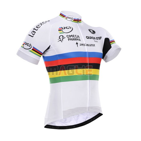 Maglia Quick Step manica corta 2015 bianco