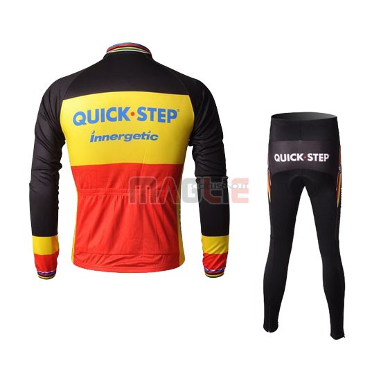 Maglia Quick Step manica lunga 2010 giallo e nero