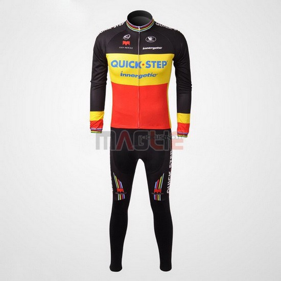 Maglia Quick Step manica lunga 2010 giallo e nero