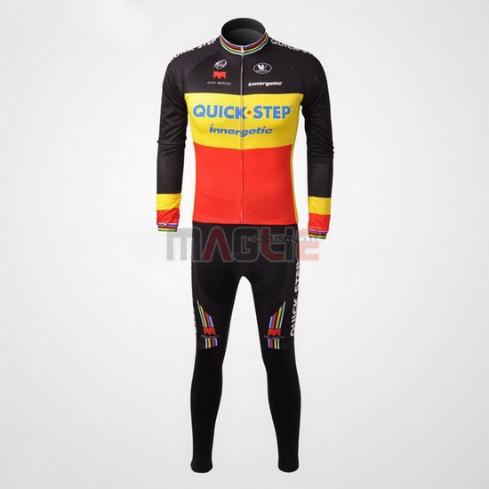 Maglia Quick Step manica lunga 2010 giallo e nero