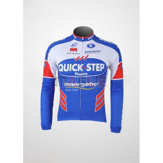 Maglia Quick Step manica lunga 2011 bianco e celeste