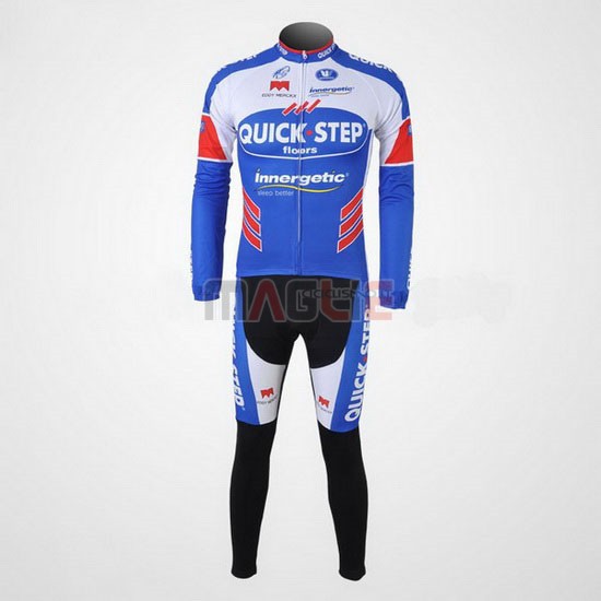 Maglia Quick Step manica lunga 2011 bianco e celeste